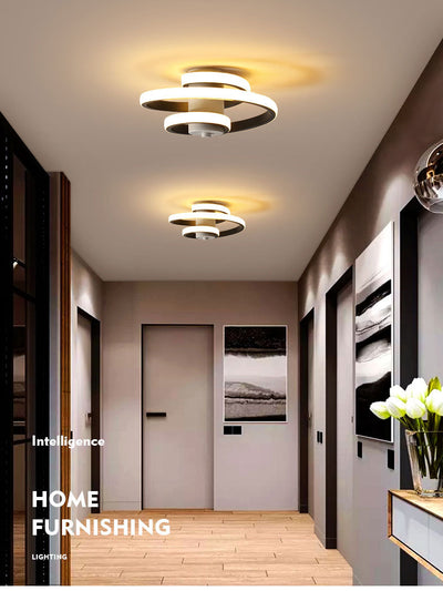 Lámpara de techo con iluminación LED de metal sencilla y moderna.