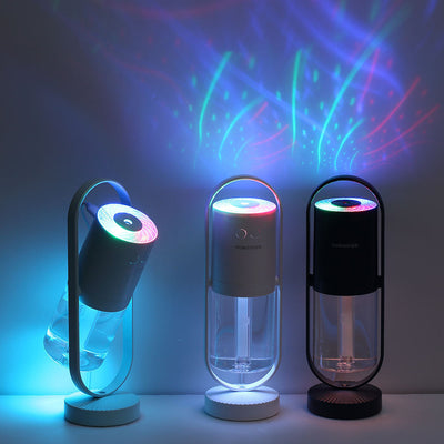 Humidificador portátil de luz colorida de 200 ml, recargable por USB, para coche.