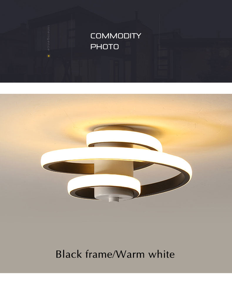 Lámpara de techo con iluminación LED de metal sencilla y moderna.