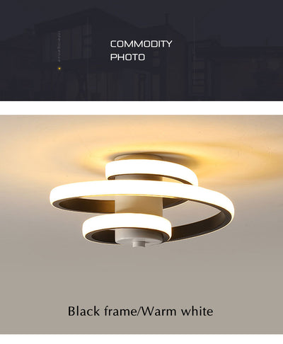 Lámpara de techo con iluminación LED de metal sencilla y moderna.