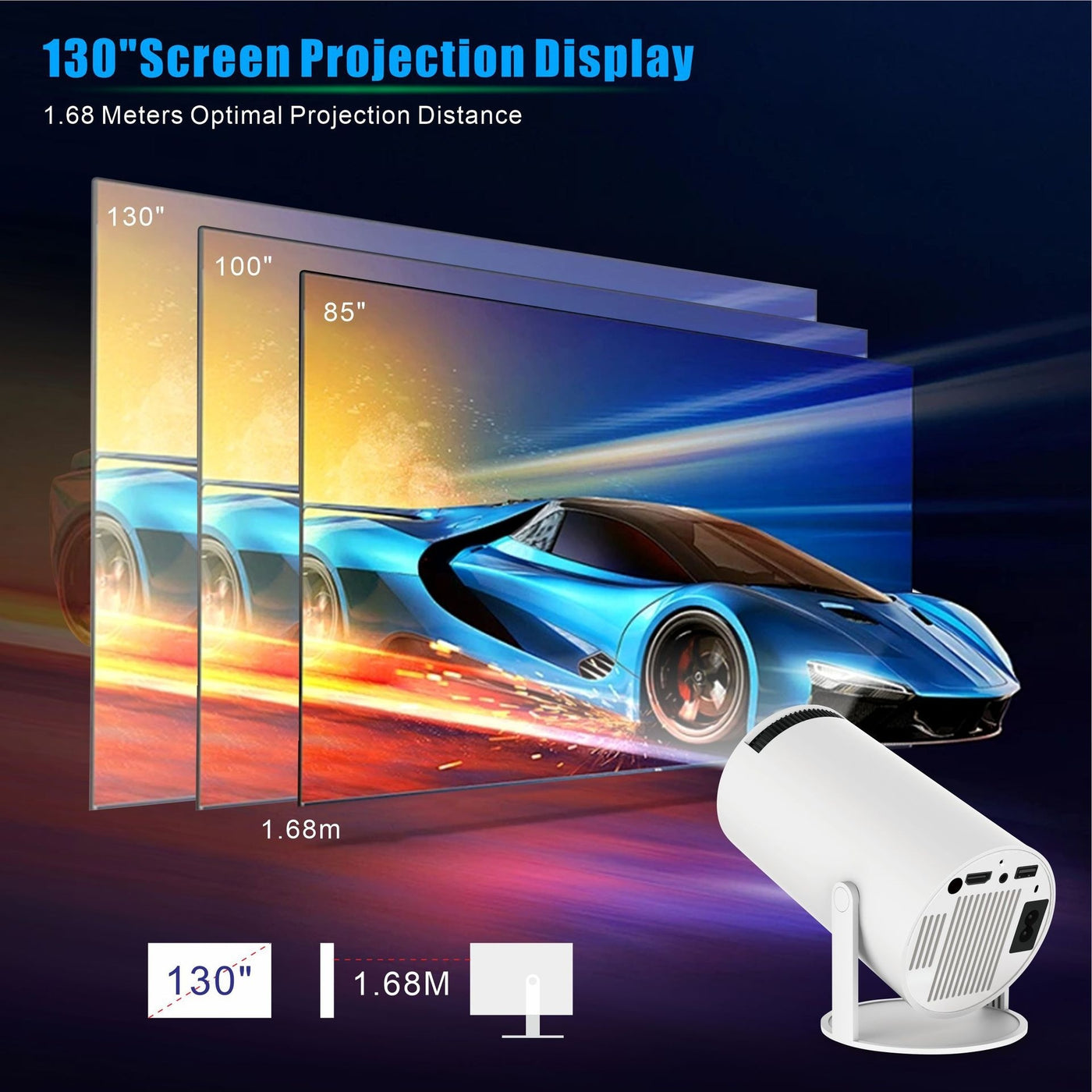 Proyector profesional HY300, proyector portátil pequeño para entretenimiento en casa y cine en casa