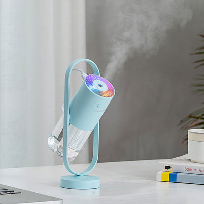 Humidificador portátil de luz colorida de 200 ml, recargable por USB, para coche.