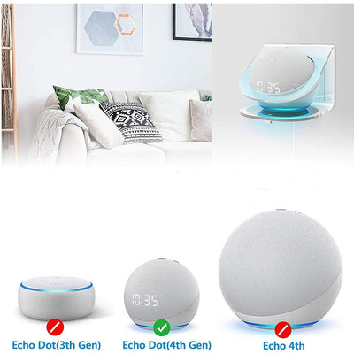 Soporte de pared para altavoz inteligente Echo Dot de 4.ª generación (2 piezas)
