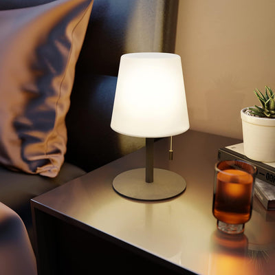 Lámpara de mesa decorativa LED para interiores con carga USB y pata corta