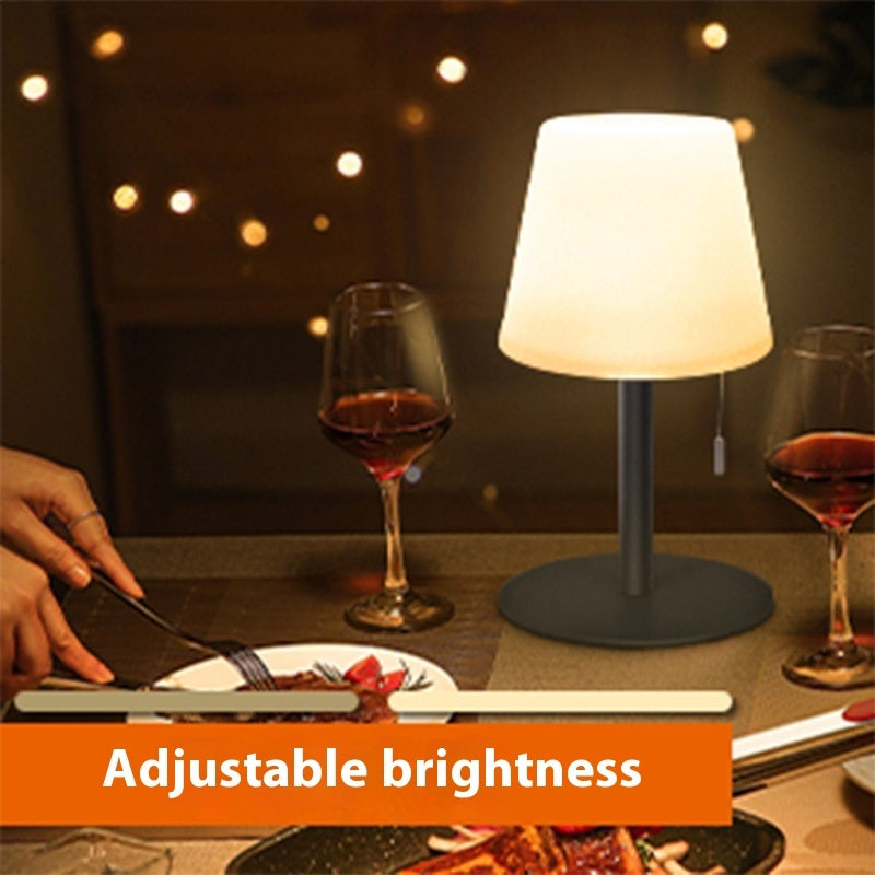 Lámpara de mesa decorativa LED para interiores con carga USB y pata corta