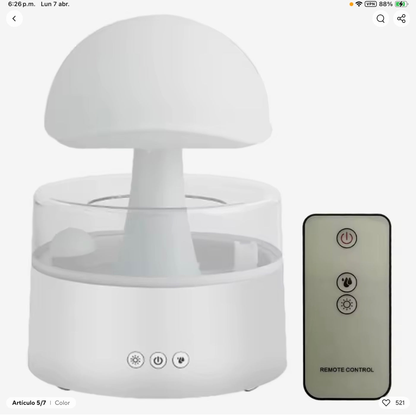 humidificador  nube de lluvia,  de aromaterapia